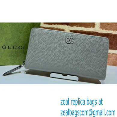Gucci GG Marmont zip around Wallet 456117 Resin Hardware Gray 2022