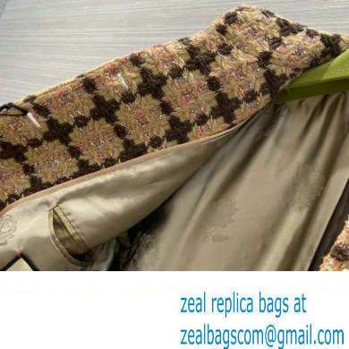Gucci Lame check tweed jacket with belt 2022