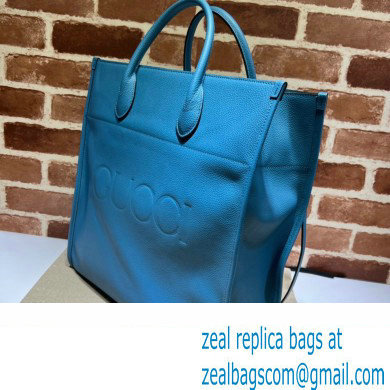 Gucci Medium/Large Tote Bag with Gucci Logo 674850 Blue 2022