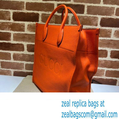 Gucci Medium/Large Tote Bag with Gucci Logo 674850 Orange 2022 - Click Image to Close