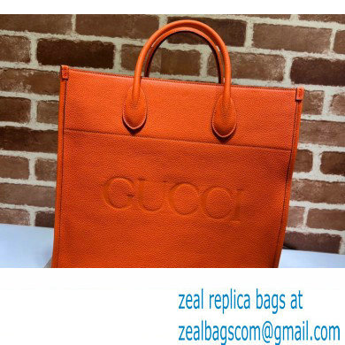 Gucci Medium/Large Tote Bag with Gucci Logo 674850 Orange 2022