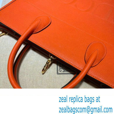 Gucci Medium/Large Tote Bag with Gucci Logo 674850 Orange 2022 - Click Image to Close