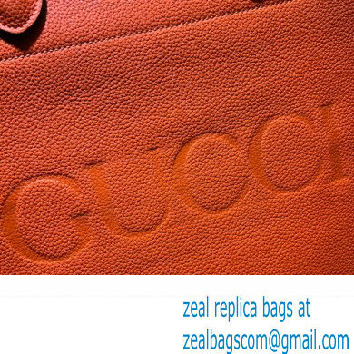 Gucci Medium/Large Tote Bag with Gucci Logo 674850 Orange 2022 - Click Image to Close