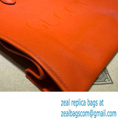 Gucci Medium/Large Tote Bag with Gucci Logo 674850 Orange 2022 - Click Image to Close