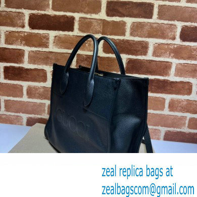 Gucci Small Tote Bag with Gucci Logo 674822 Black 2022 - Click Image to Close