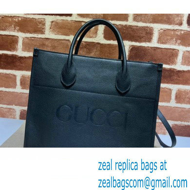 Gucci Small Tote Bag with Gucci Logo 674822 Black 2022 - Click Image to Close