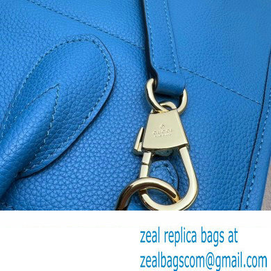 Gucci Small Tote Bag with Gucci Logo 674822 Blue 2022 - Click Image to Close