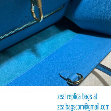 Gucci Small Tote Bag with Gucci Logo 674822 Blue 2022 - Click Image to Close