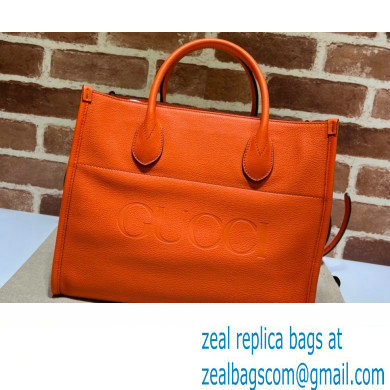 Gucci Small Tote Bag with Gucci Logo 674822 Orange 2022