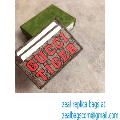 Gucci Tiger Card Case 673002 Brown 2022