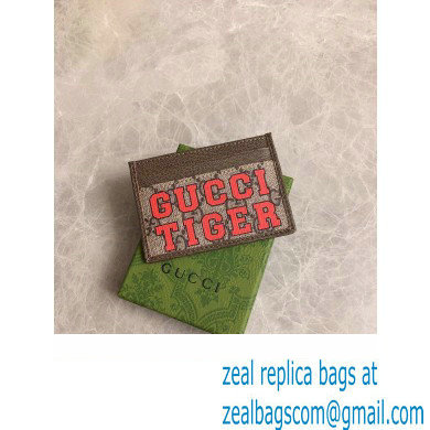 Gucci Tiger Card Case 673002 Brown 2022