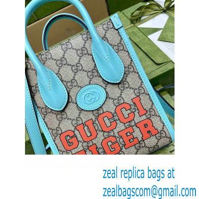 Gucci Tiger GG Mini Tote Bag 671623 Blue 2022
