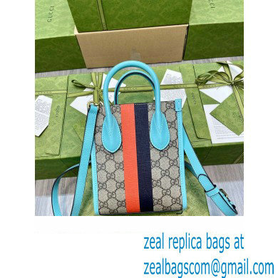 Gucci Tiger GG Mini Tote Bag 671623 Blue 2022