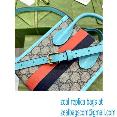Gucci Tiger GG Mini Tote Bag 671623 Blue 2022