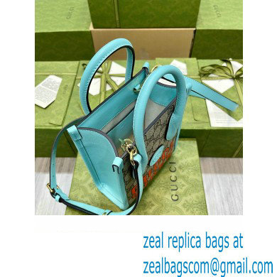 Gucci Tiger GG Mini Tote Bag 671623 Blue 2022