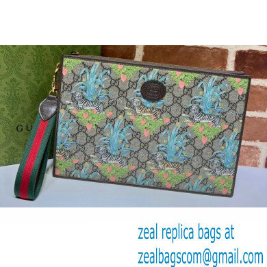 Gucci Tiger GG Pouch Cltuch Bag 688378 Flower Print 2022