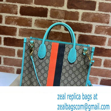 Gucci Tiger GG Small Tote Bag 659983 Blue 2022