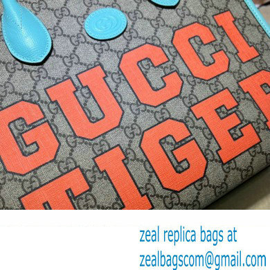 Gucci Tiger GG Small Tote Bag 659983 Blue 2022