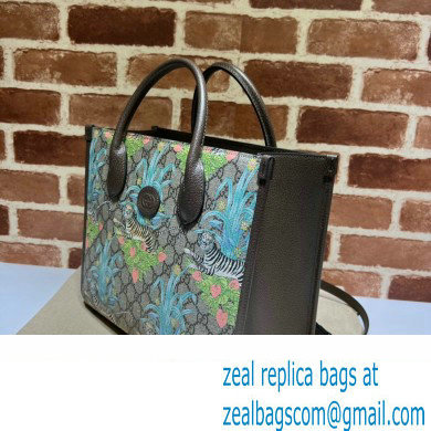 Gucci Tiger GG Small Tote Bag 659983 Flower Print 2022