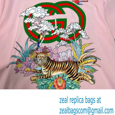 Gucci Tiger Interlocking G T-shirt pink