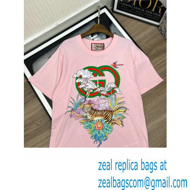 Gucci Tiger Interlocking G T-shirt pink
