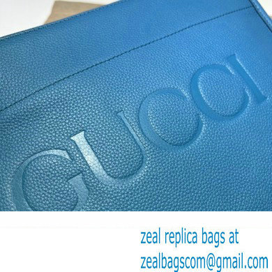 Gucci Zip Pouch Bag with Gucci Logo 681200 Blue 2022