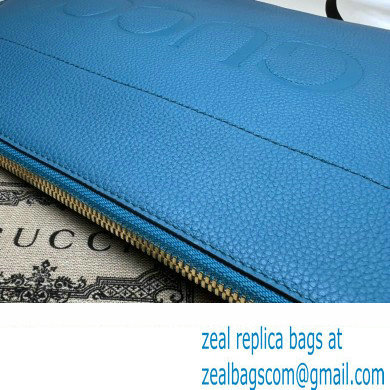 Gucci Zip Pouch Bag with Gucci Logo 681200 Blue 2022