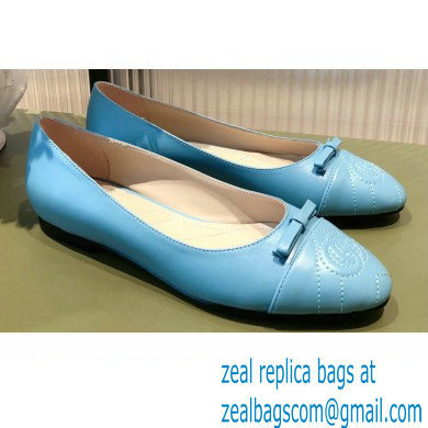 Gucci ballet flats with Double G 680878 Blue 2022
