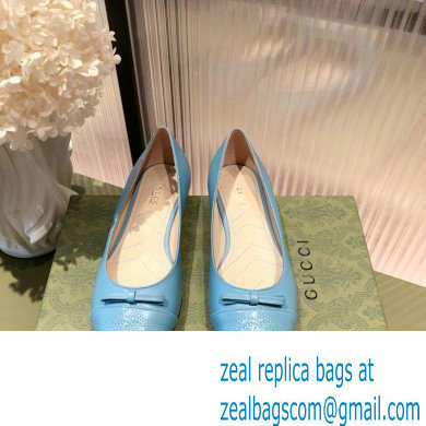 Gucci ballet flats with Double G 680878 Blue 2022