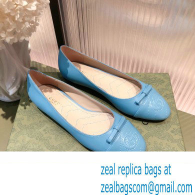 Gucci ballet flats with Double G 680878 Blue 2022