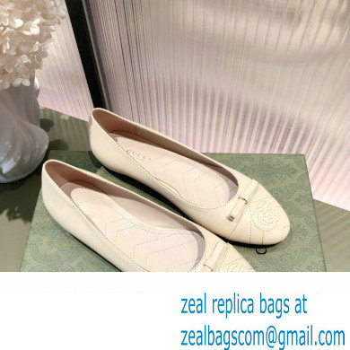 Gucci ballet flats with Double G 680878 Creamy 2022