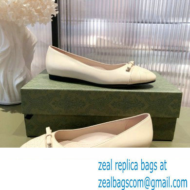 Gucci ballet flats with Double G 680878 Creamy 2022