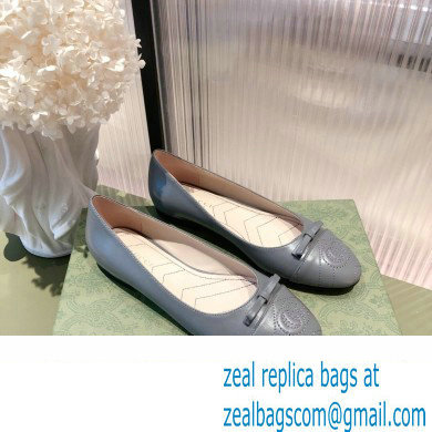 Gucci ballet flats with Double G 680878 Gray 2022