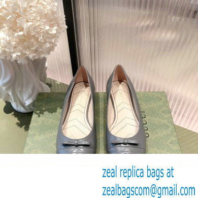 Gucci ballet flats with Double G 680878 Gray 2022