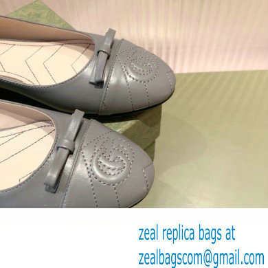 Gucci ballet flats with Double G 680878 Gray 2022