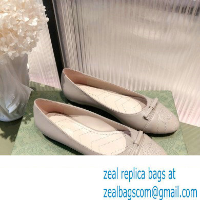 Gucci ballet flats with Double G 680878 Nude 2022