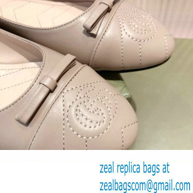 Gucci ballet flats with Double G 680878 Nude 2022