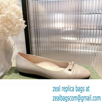 Gucci ballet flats with Double G 680878 Nude 2022