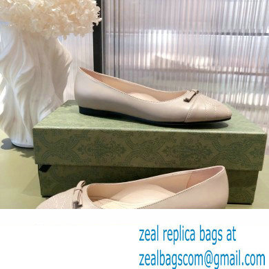Gucci ballet flats with Double G 680878 Nude 2022