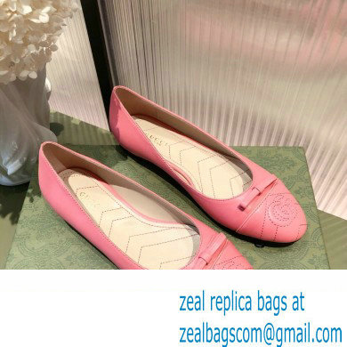 Gucci ballet flats with Double G 680878 Pink 2022