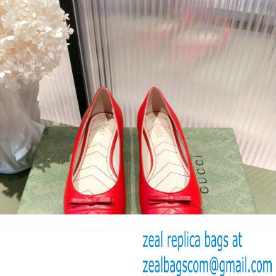 Gucci ballet flats with Double G 680878 Red 2022