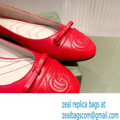 Gucci ballet flats with Double G 680878 Red 2022