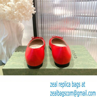 Gucci ballet flats with Double G 680878 Red 2022