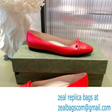 Gucci ballet flats with Double G 680878 Red 2022