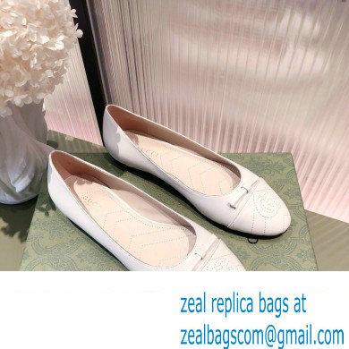 Gucci ballet flats with Double G 680878 White 2022