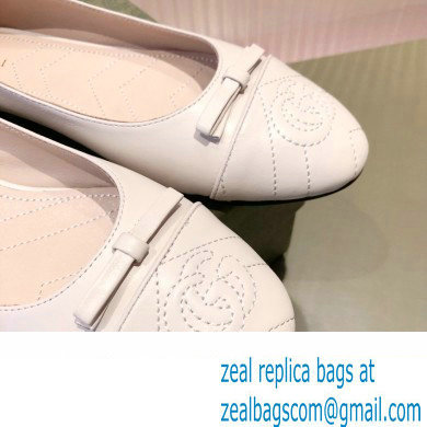 Gucci ballet flats with Double G 680878 White 2022