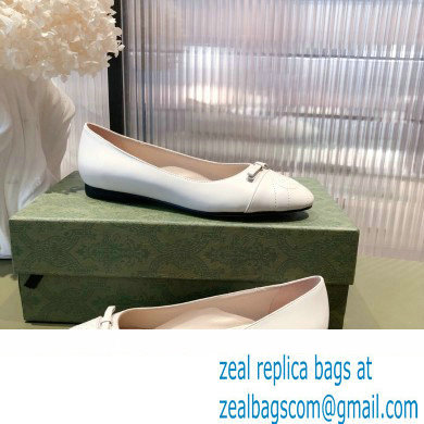 Gucci ballet flats with Double G 680878 White 2022