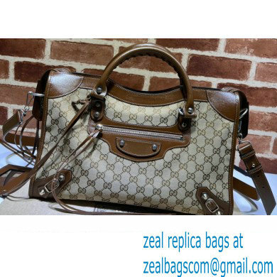 Gucci x Balenciaga The Hacker Project Medium Neo Classic Bag 681695 GG Brown 2022