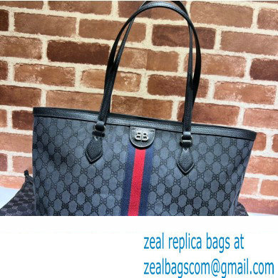 Gucci x Balenciaga The Hacker Project Medium Tote Bag 680125 GG Canvas Black 2022