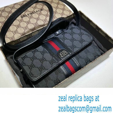 Gucci x Balenciaga The Hacker Project Mini Bag 680131 GG Canvas Black 2022